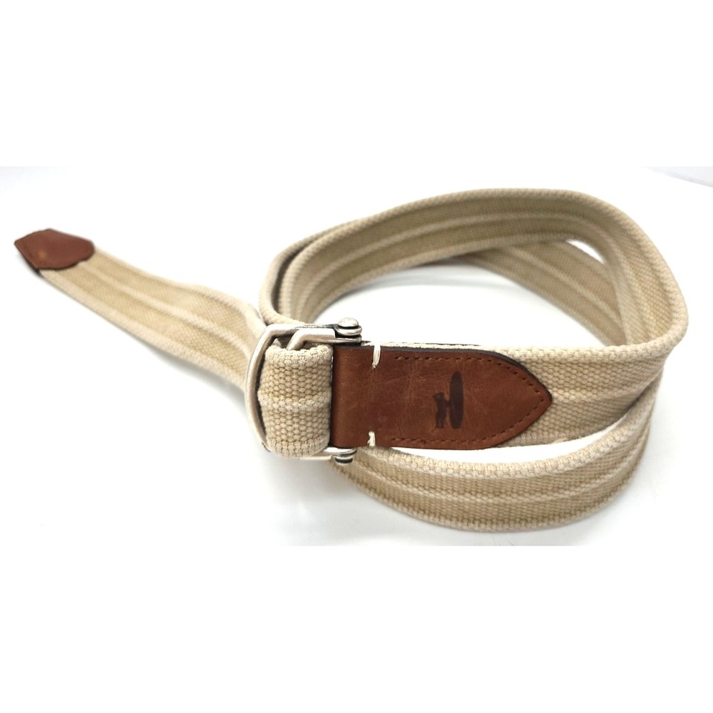 johnnie O Brentwood Washed Canvas D Ring Belt On the Go Beige Size XXL - Picture 2 of 12